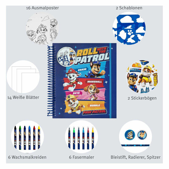Stencil en Kleur Set Paw Patrol - 49dlg.
