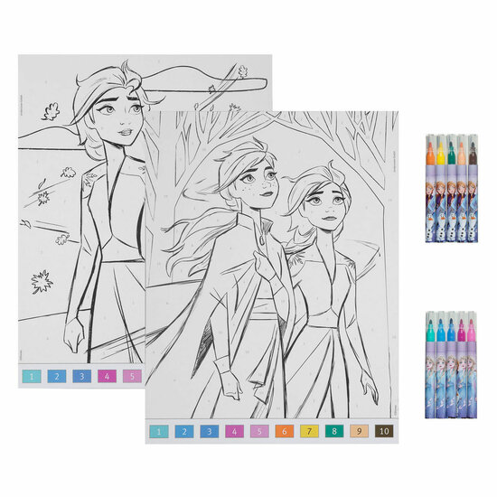 Kleuren op Nummer Set Frozen