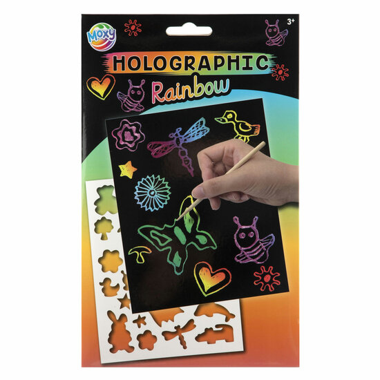 A5 Kraskaarten Glitter/Regenboog - 4 Kraskaarten