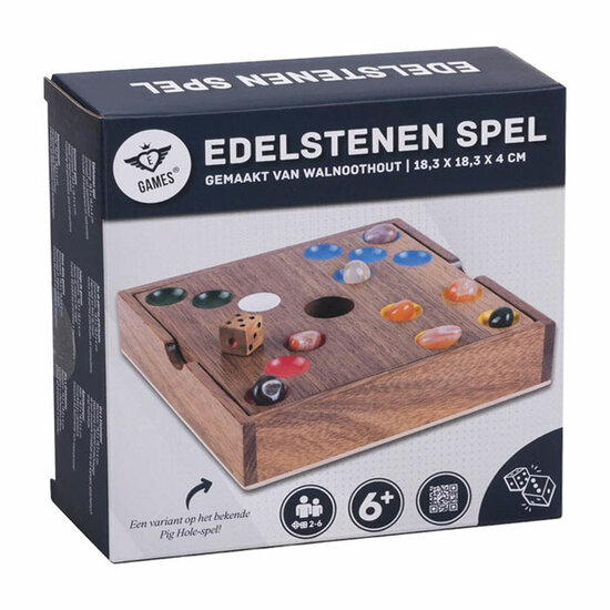 Edelstenen Spel van Walnotenhout - 2 tot 6 Spelers