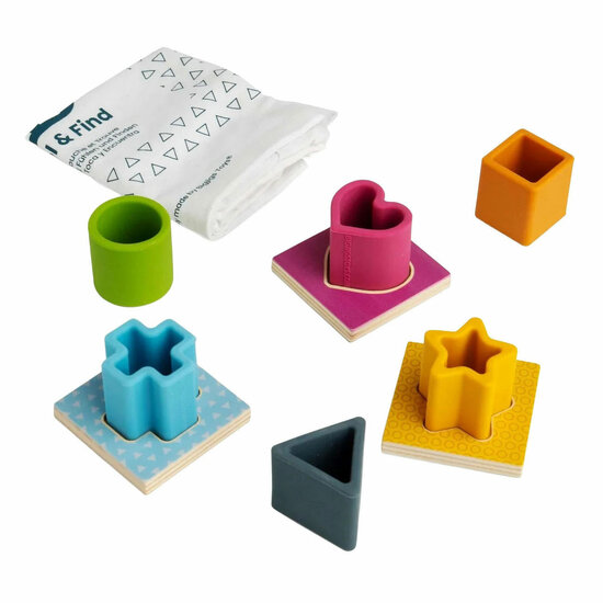 Bigjigs Vormenpuzzel Hout en Siliconen - 13dlg.
