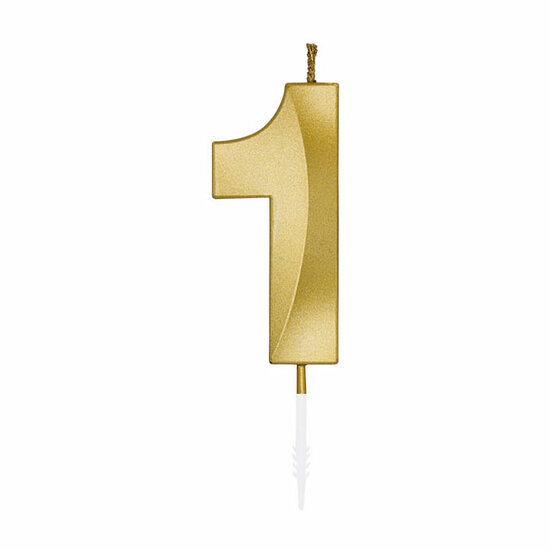 Taartkaars 6cm Metallic Goud no. 1