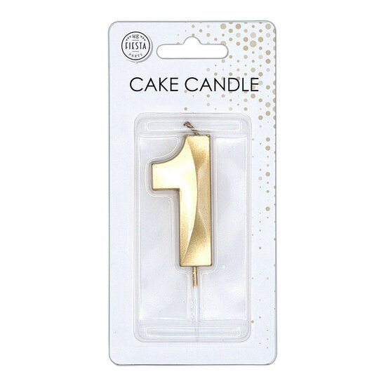 Taartkaars 6cm Metallic Goud no. 1