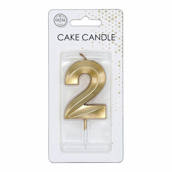 Taartkaars 6cm Metallic Goud no. 2