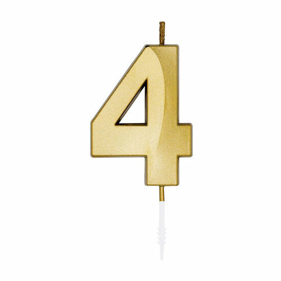 Taartkaars 6cm Metallic Goud no. 4