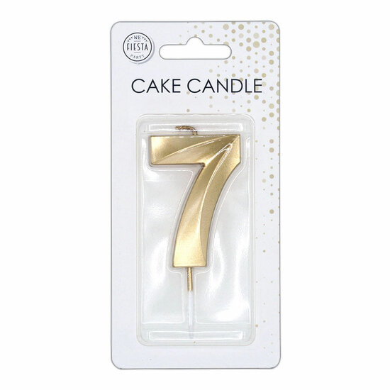 Taartkaars 6cm Metallic Goud no. 7