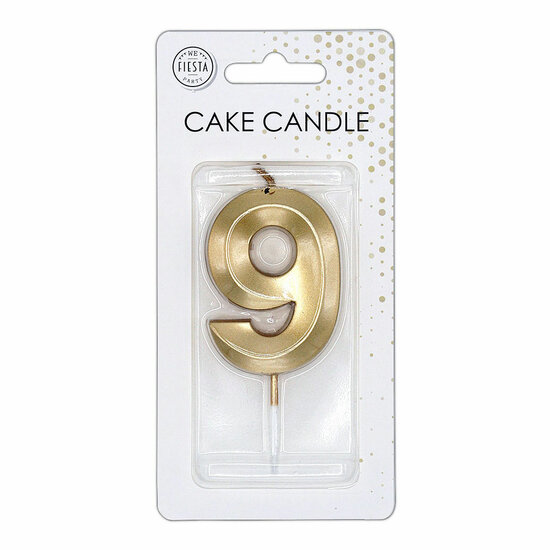 Taartkaars 6cm Metallic Goud no. 9