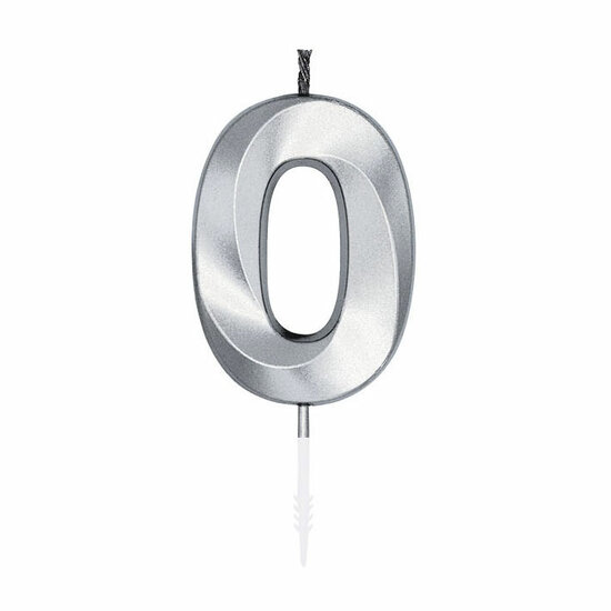 Taartkaars 6cm Metallic Zilver no.0