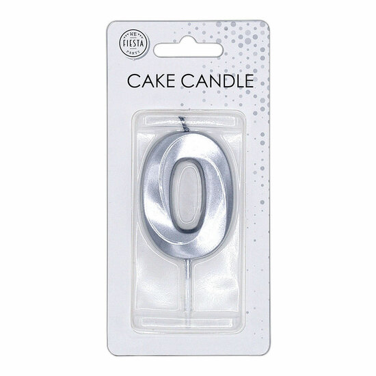 Taartkaars 6cm Metallic Zilver no.0