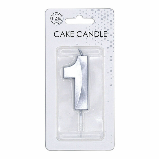 Taartkaars 6cm Metallic Zilver no.1