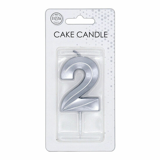 Taartkaars 6cm Metallic Zilver no.2