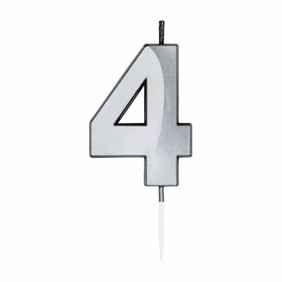 Taartkaars 6cm Metallic Zilver no.4
