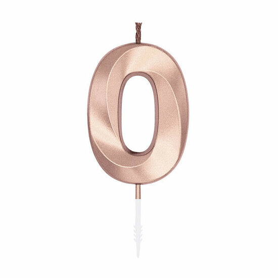 Taartkaars 6cm Metallic Rose Goud no. 0