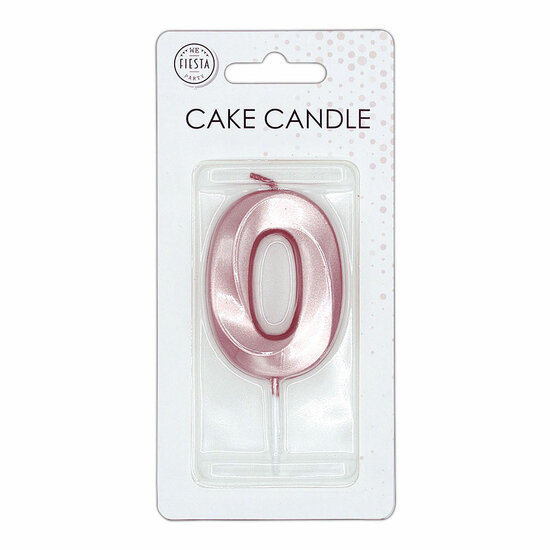 Taartkaars 6cm Metallic Rose Goud no. 0