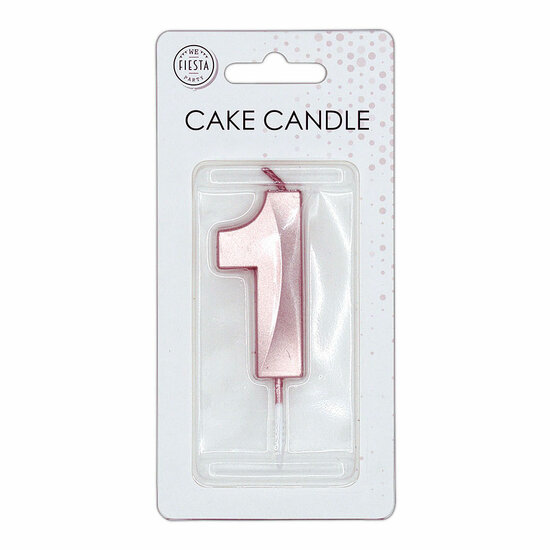 Taartkaars 6cm Metallic Rose Goud no. 1