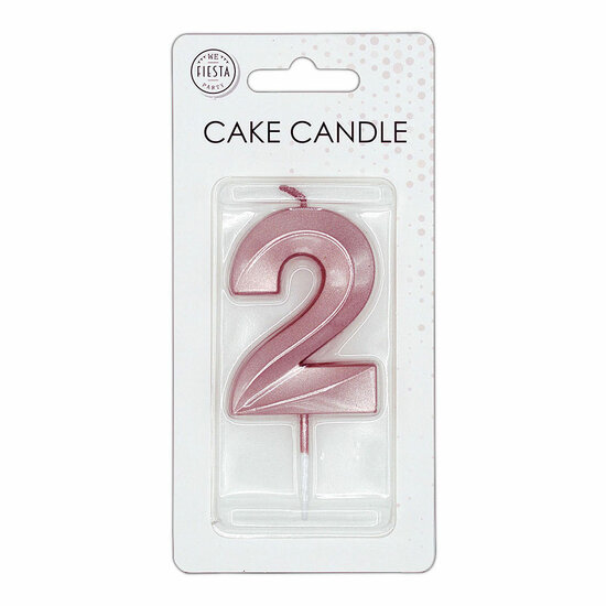 Taartkaars 6cmMetallic Rose Goud no. 2
