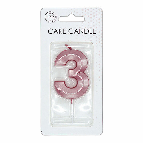 Taartkaars 6cm Metallic Rose Goud no. 3
