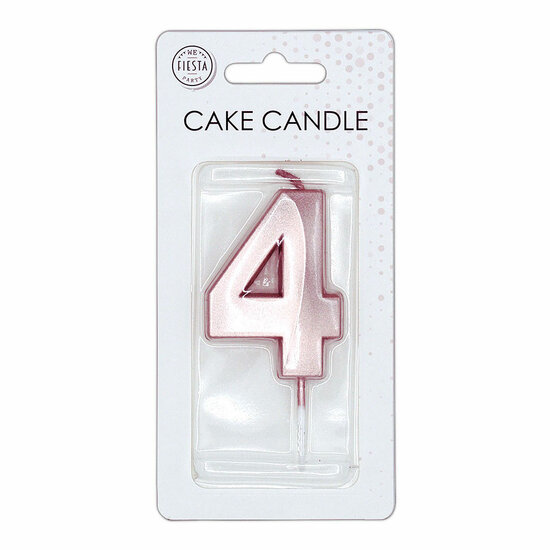 Taartkaars 6cm Metallic Rose Goud no. 4
