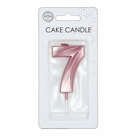 Taartkaars 6cm Metallic Rose Goud no. 7