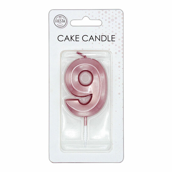 Taartkaars 6cm Metallic Rose Goud no. 9