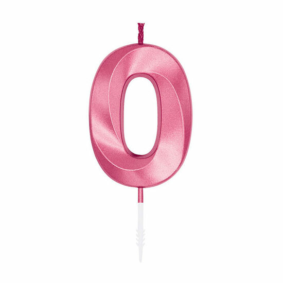 Taartkaars 6cm Metallic Licht Roze no. 0