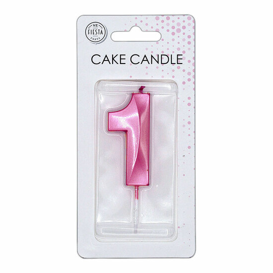 Taartkaars 6cm Metallic Licht Roze no. 1