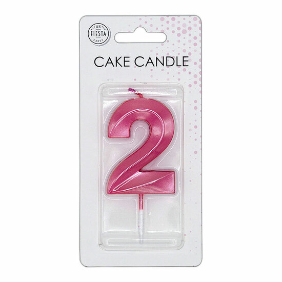 Taartkaars 6cm Metallic Licht Roze no. 2