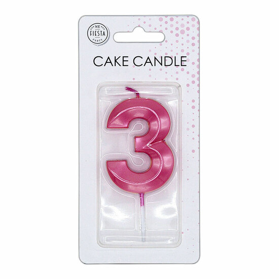 Taartkaars 6cm Metallic Licht Roze no. 3