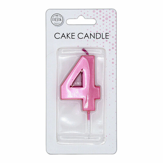 Taartkaars 6cm Metallic Licht Roze no. 4