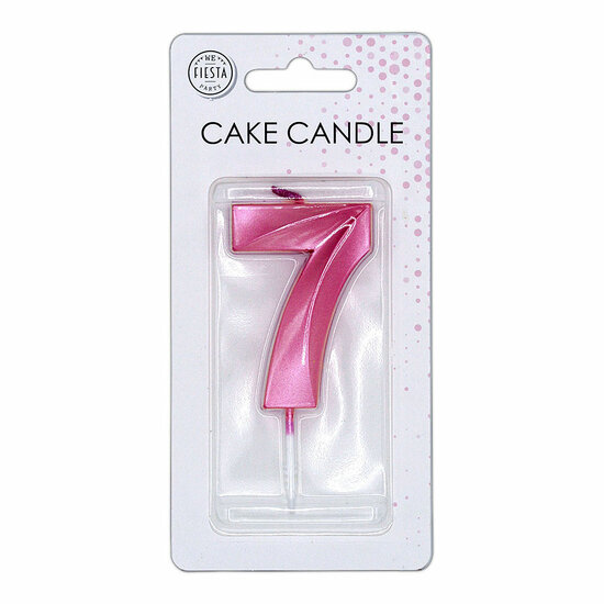 Taartkaars 6cm Metallic Licht Roze no. 7