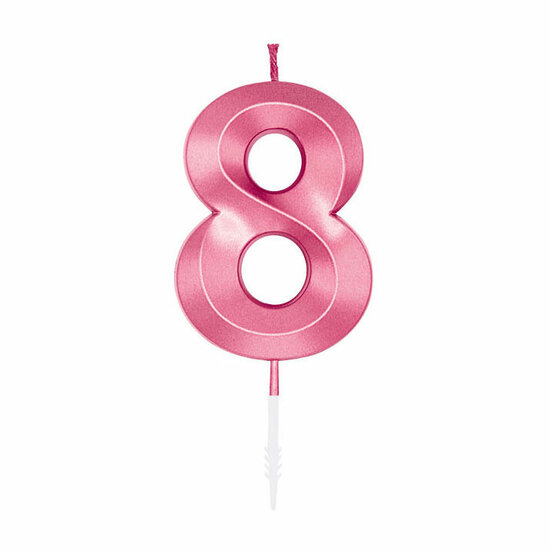Taartkaars 6cm Metallic Licht Roze no. 8