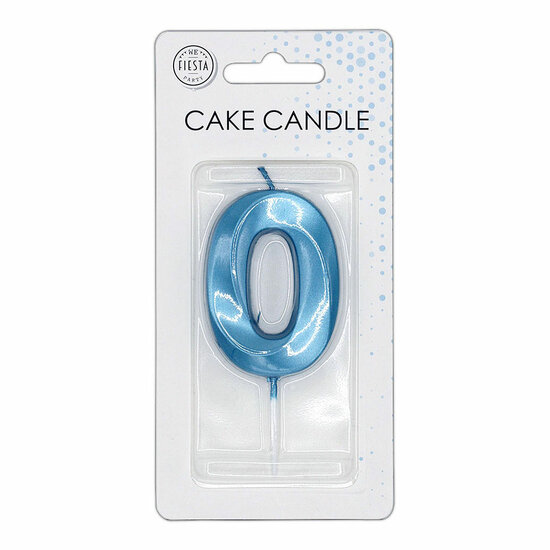 Taartkaars 6cm Metallic Licht Blauw no. 0