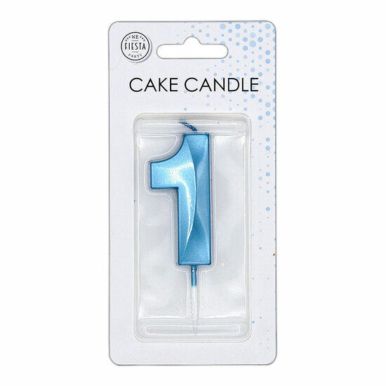 Taartkaars 6cm Metallic Licht Blauw no. 1