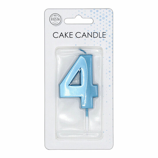 Taartkaars 6cm Metallic Licht Blauw no. 4