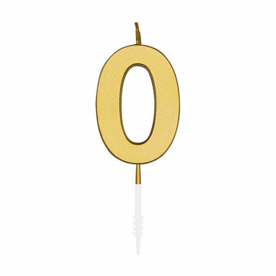Taartkaars 4,5cm Metallic Goud no. 0