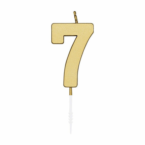 Taartkaars 4,5cm Metallic Goud no. 7