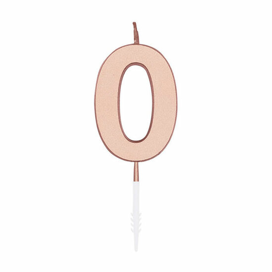 Taartkaars 4,5cm Metallic Rose Goud no. 0