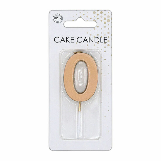 Taartkaars 4,5cm Metallic Rose Goud no. 0