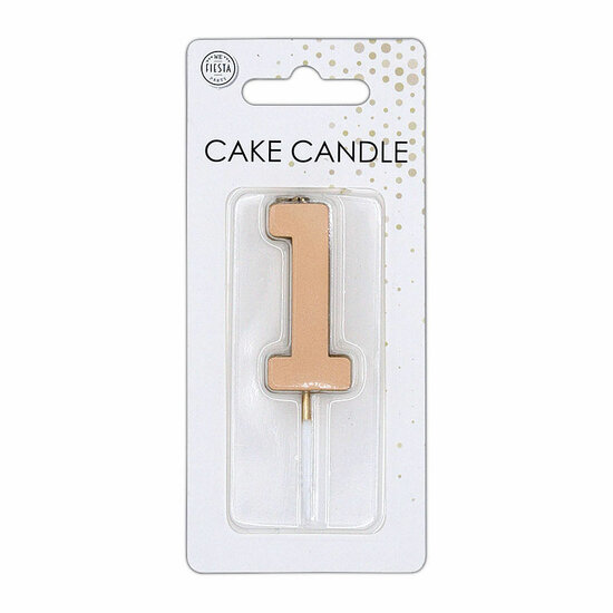 Taartkaars 4,5cm Metallic Rose Goud no. 1