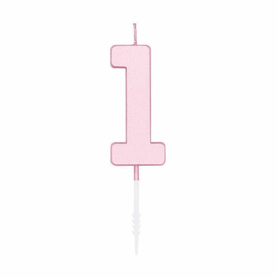 Taartkaars 4,5cm Pastel Roze no. 1
