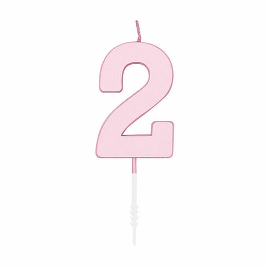 Taartkaars 4,5cm Pastel Roze no. 2
