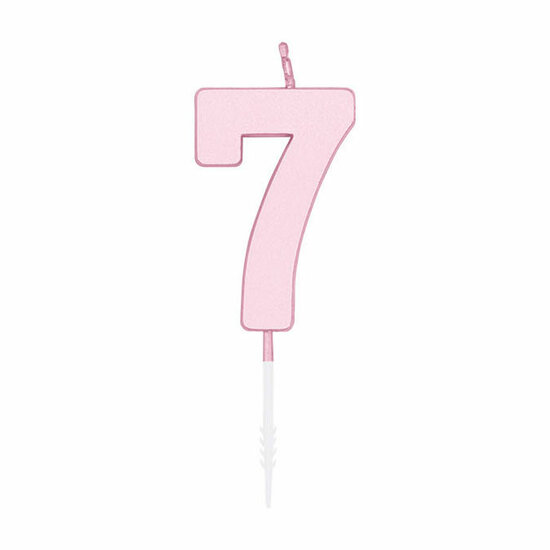 Taartkaars 4,5cm Pastel Roze no. 7