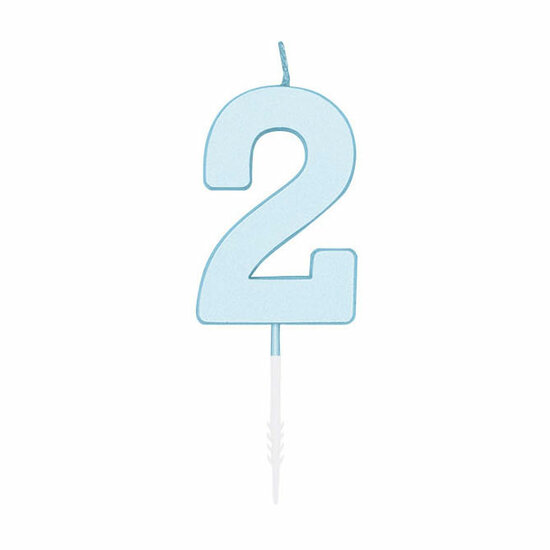 Taartkaars 4,5cm Pastel Blauw no. 2