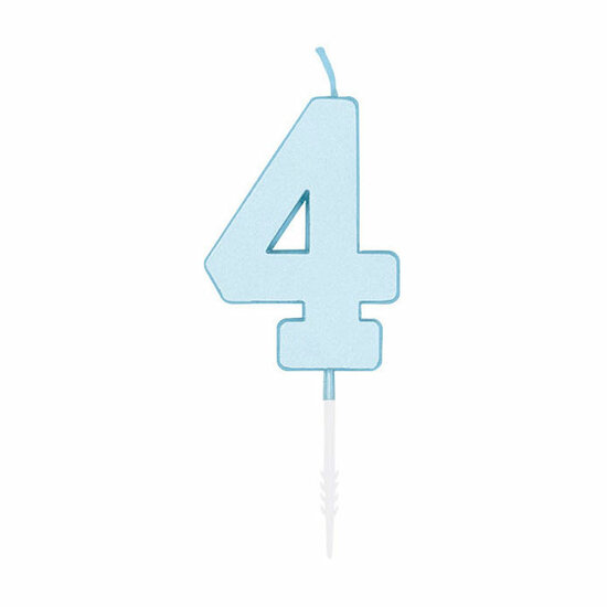 Taartkaars 4,5cm Pastel Blauw no. 4