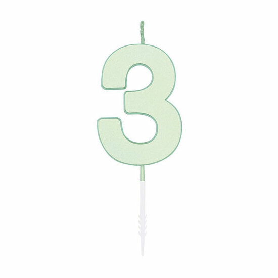 Taartkaars 4,5cm Pastel Mint no. 3