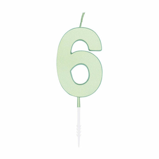 Taartkaars 4,5cm Pastel Mint no. 6