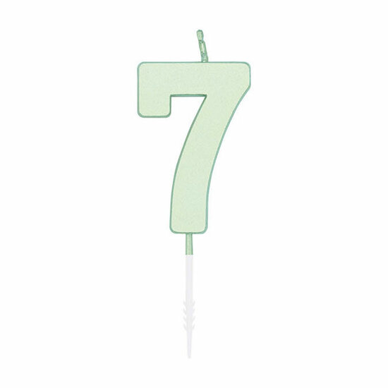 Taartkaars 4,5cm Pastel Mint no. 7