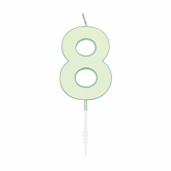 Taartkaars 4,5cm Pastel Mint no. 8
