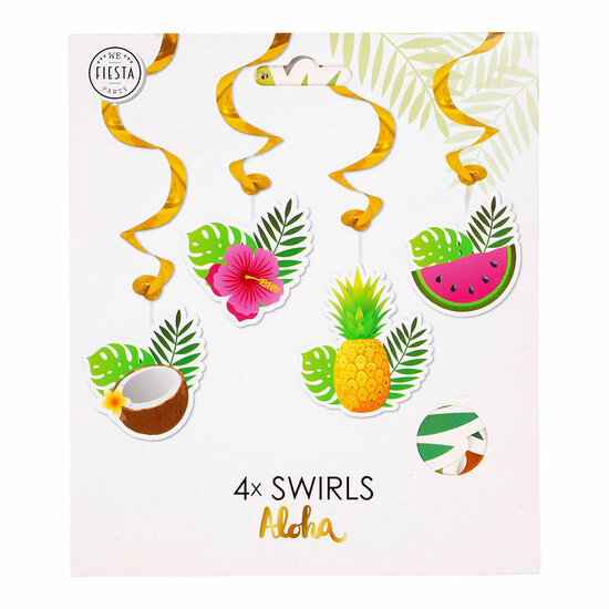 Hangende Decoratie Swirls Aloha - 4st.