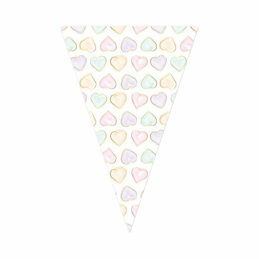 Vlaggenlijn van Papier Watercolors Hearts - 6m